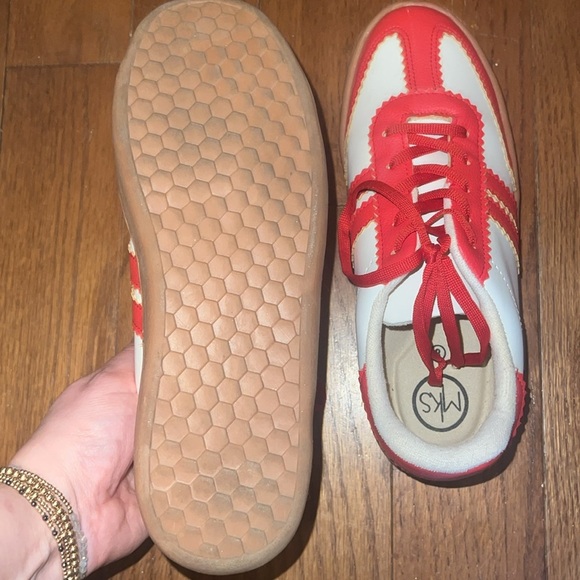 Miel Boutique Red/White/Tan Sneakers - Picture 6 of 7